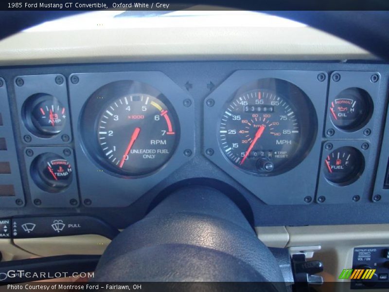 Oxford White / Grey 1985 Ford Mustang GT Convertible