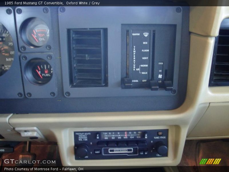 Oxford White / Grey 1985 Ford Mustang GT Convertible