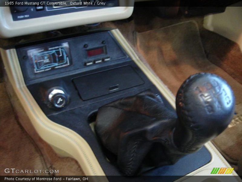 Oxford White / Grey 1985 Ford Mustang GT Convertible
