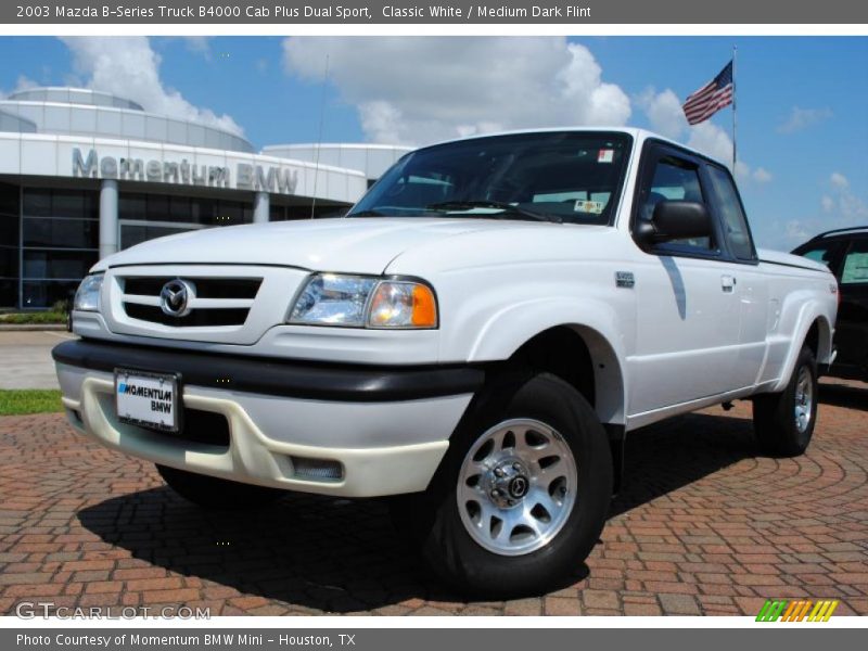 Classic White / Medium Dark Flint 2003 Mazda B-Series Truck B4000 Cab Plus Dual Sport