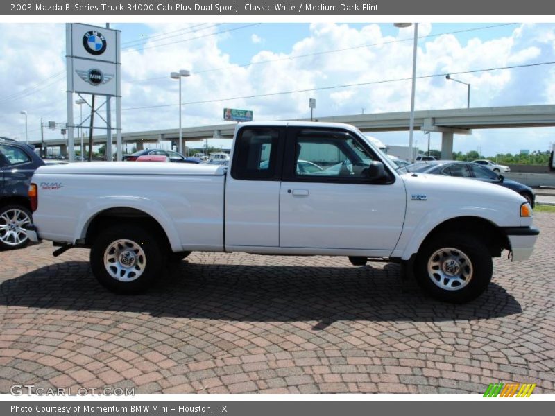 Classic White / Medium Dark Flint 2003 Mazda B-Series Truck B4000 Cab Plus Dual Sport