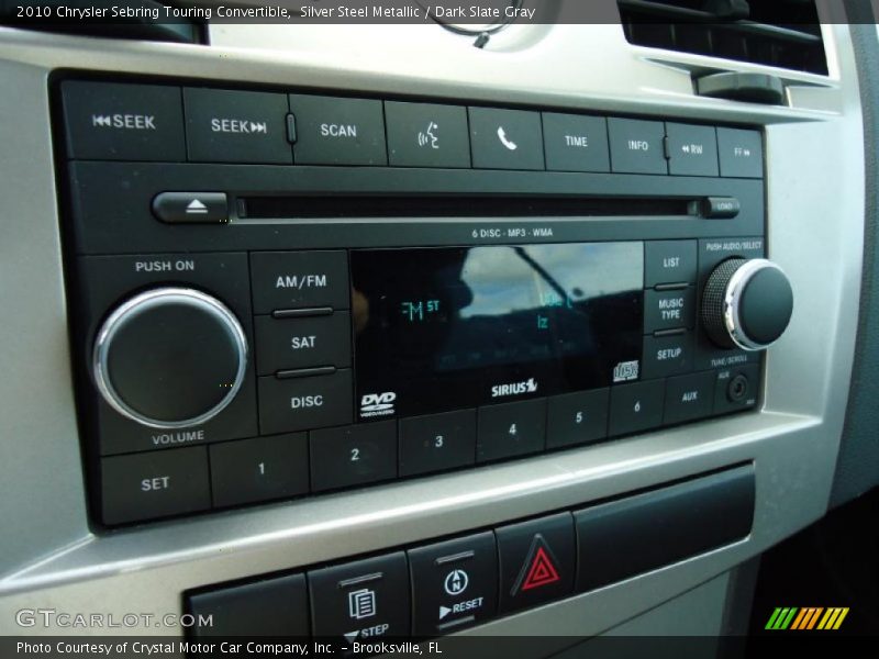Silver Steel Metallic / Dark Slate Gray 2010 Chrysler Sebring Touring Convertible