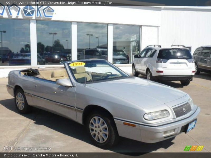 Bright Platinum Metallic / Tan 1994 Chrysler LeBaron GTC Convertible