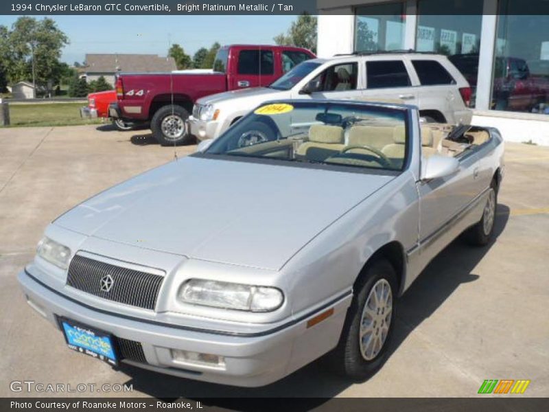 Bright Platinum Metallic / Tan 1994 Chrysler LeBaron GTC Convertible