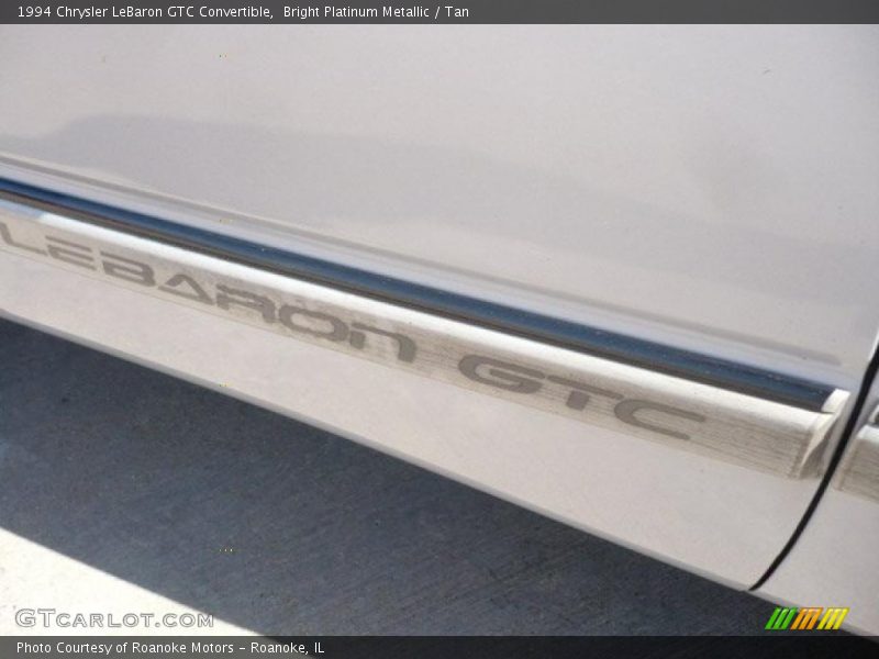 Bright Platinum Metallic / Tan 1994 Chrysler LeBaron GTC Convertible