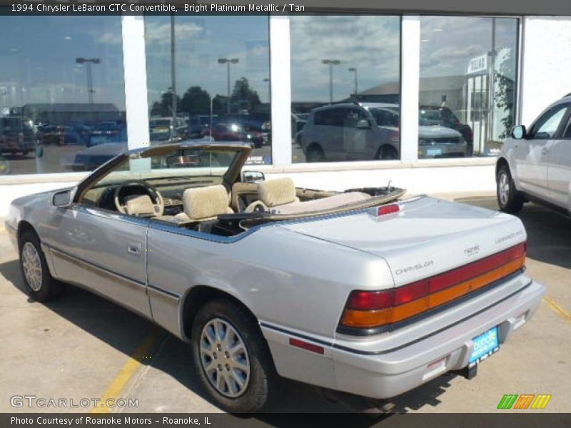 Bright Platinum Metallic / Tan 1994 Chrysler LeBaron GTC Convertible