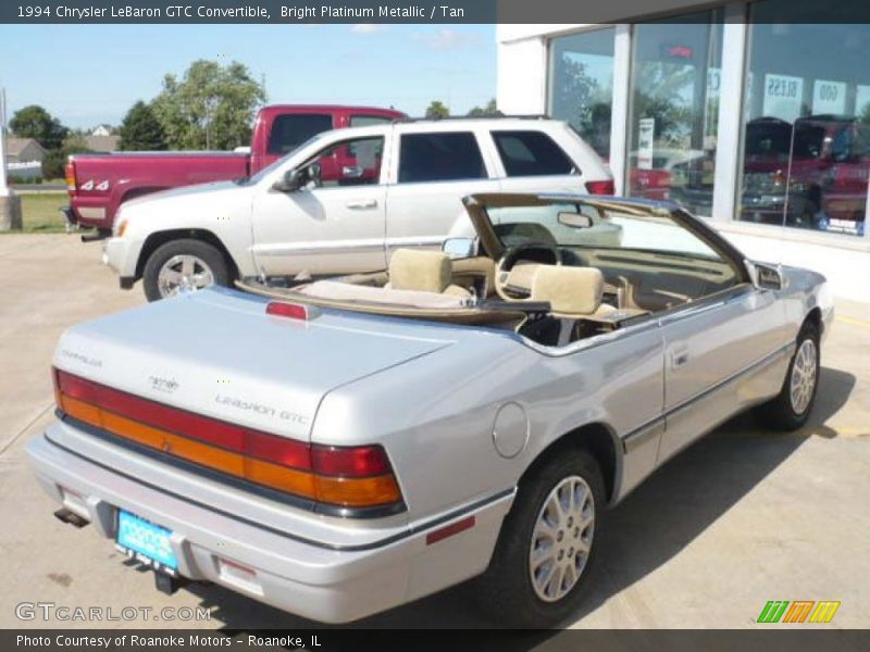 Bright Platinum Metallic / Tan 1994 Chrysler LeBaron GTC Convertible