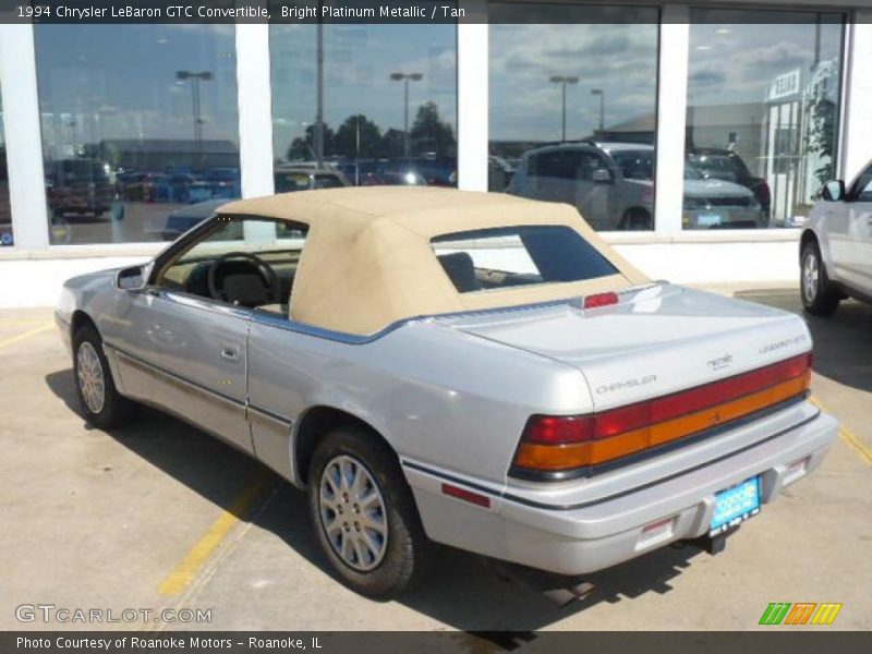 Bright Platinum Metallic / Tan 1994 Chrysler LeBaron GTC Convertible