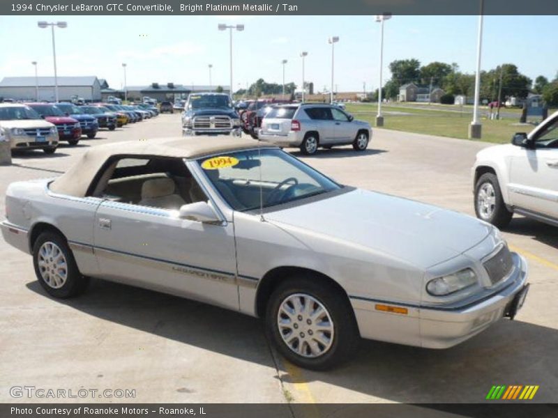 Bright Platinum Metallic / Tan 1994 Chrysler LeBaron GTC Convertible