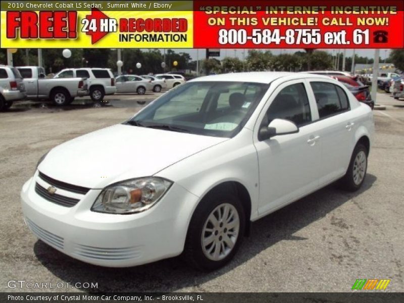 Summit White / Ebony 2010 Chevrolet Cobalt LS Sedan