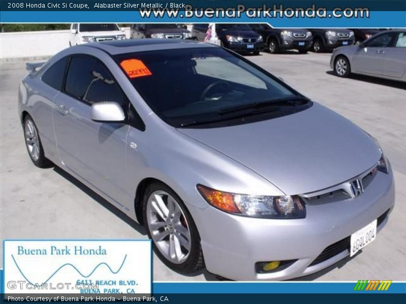 Alabaster Silver Metallic / Black 2008 Honda Civic Si Coupe