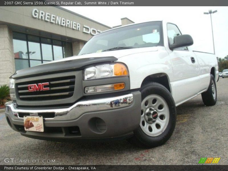 Summit White / Dark Titanium 2007 GMC Sierra 1500 Classic SL Regular Cab