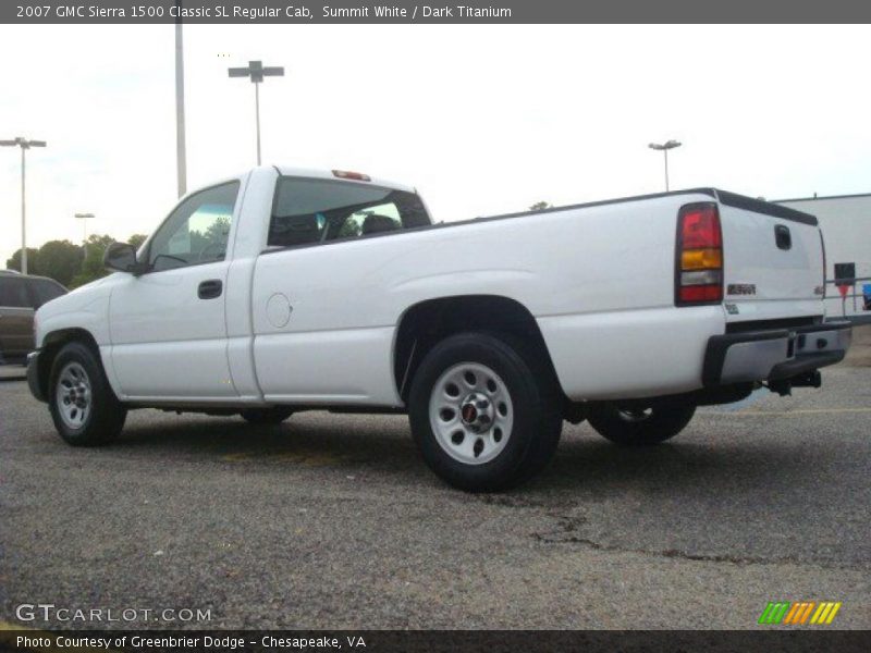 Summit White / Dark Titanium 2007 GMC Sierra 1500 Classic SL Regular Cab