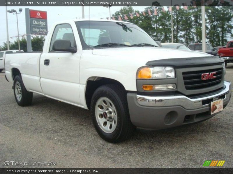 Summit White / Dark Titanium 2007 GMC Sierra 1500 Classic SL Regular Cab