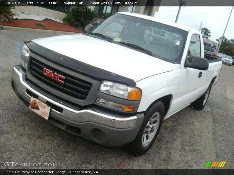 Summit White / Dark Titanium 2007 GMC Sierra 1500 Classic SL Regular Cab
