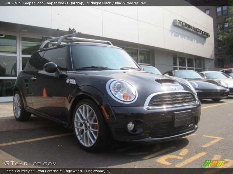 Midnight Black / Black/Rooster Red 2009 Mini Cooper John Cooper Works Hardtop