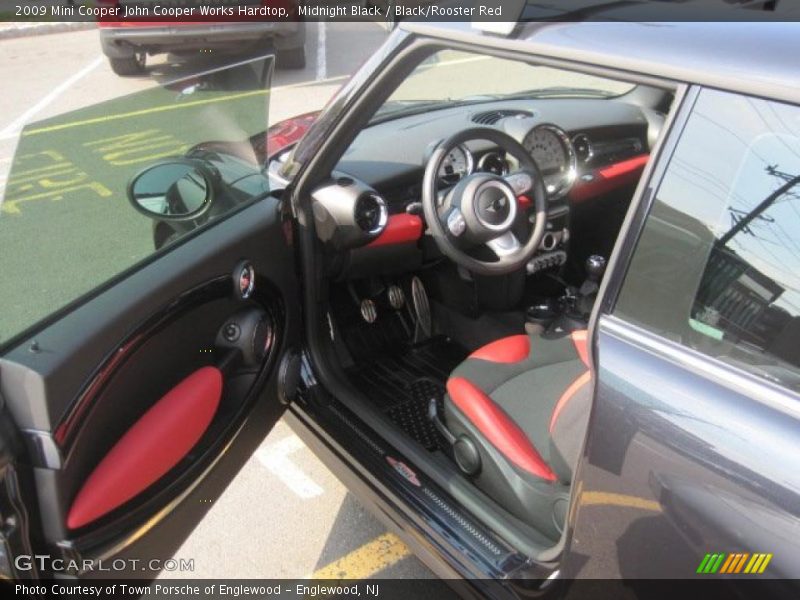 Midnight Black / Black/Rooster Red 2009 Mini Cooper John Cooper Works Hardtop