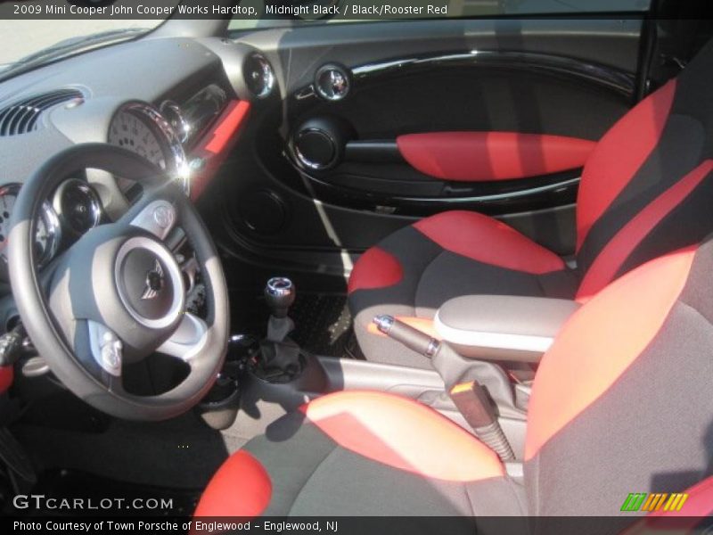 Midnight Black / Black/Rooster Red 2009 Mini Cooper John Cooper Works Hardtop