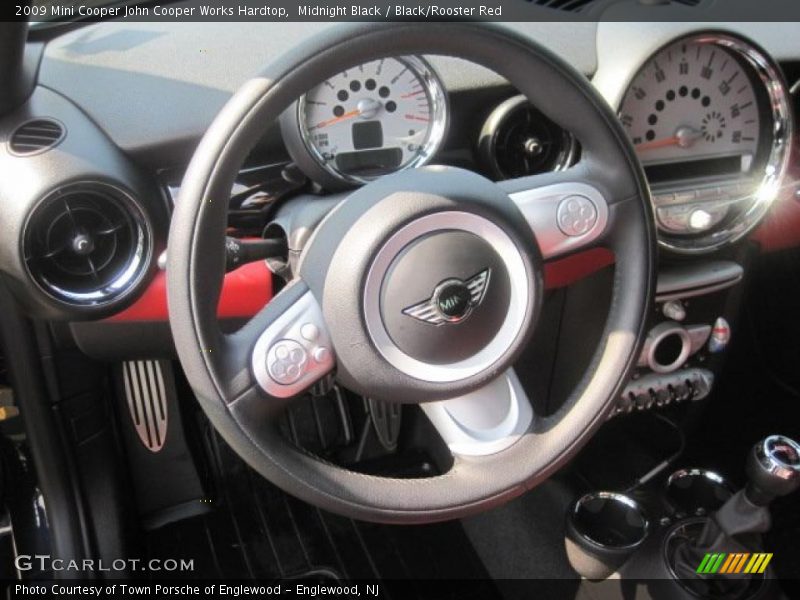Midnight Black / Black/Rooster Red 2009 Mini Cooper John Cooper Works Hardtop
