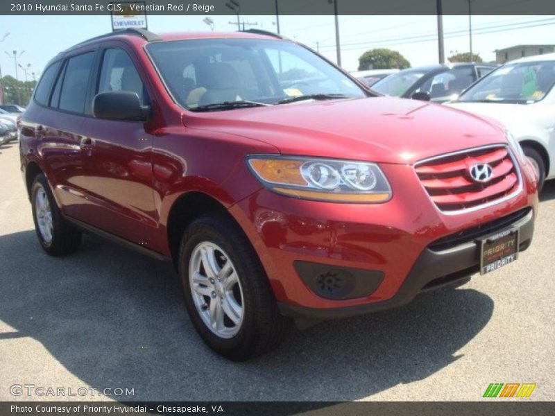 Venetian Red / Beige 2010 Hyundai Santa Fe GLS