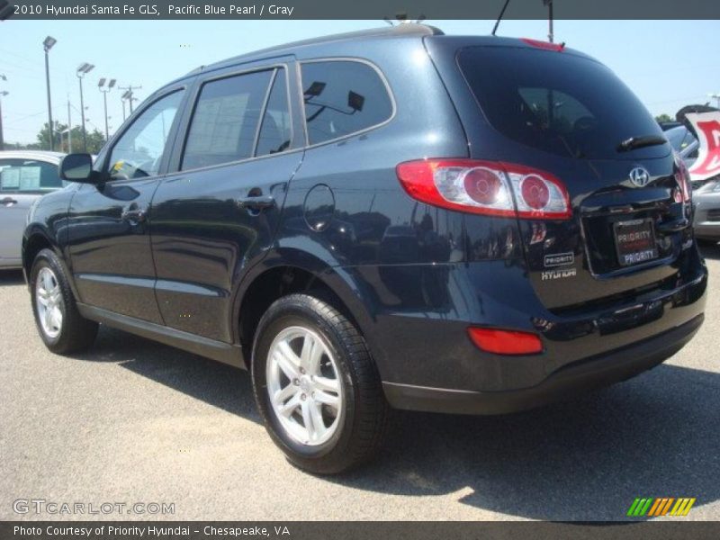 Pacific Blue Pearl / Gray 2010 Hyundai Santa Fe GLS