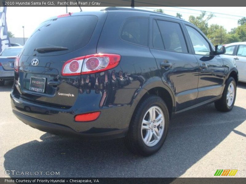 Pacific Blue Pearl / Gray 2010 Hyundai Santa Fe GLS