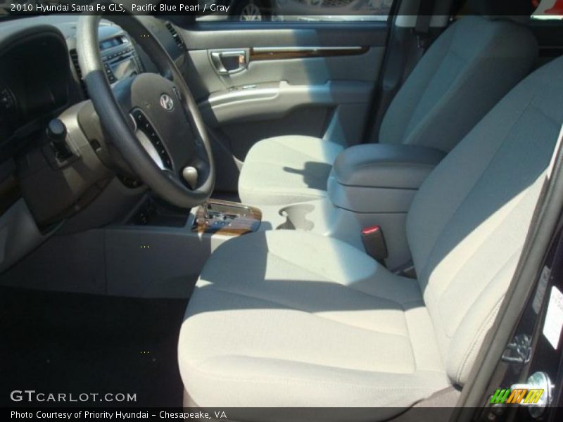 Pacific Blue Pearl / Gray 2010 Hyundai Santa Fe GLS
