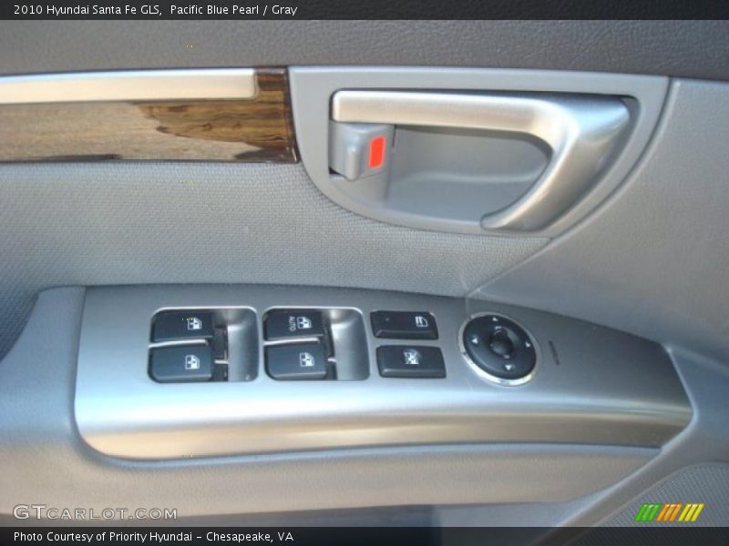 Pacific Blue Pearl / Gray 2010 Hyundai Santa Fe GLS