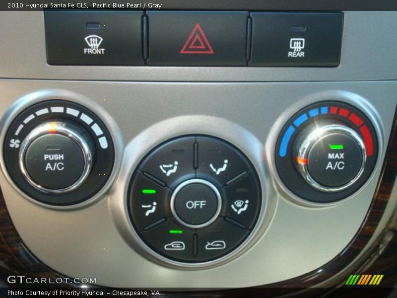 Pacific Blue Pearl / Gray 2010 Hyundai Santa Fe GLS