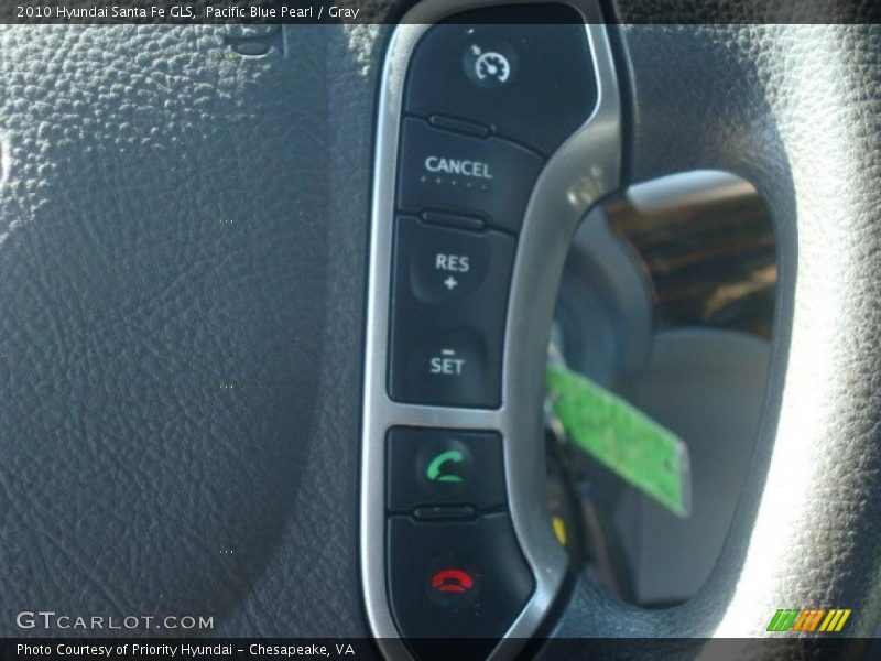Pacific Blue Pearl / Gray 2010 Hyundai Santa Fe GLS