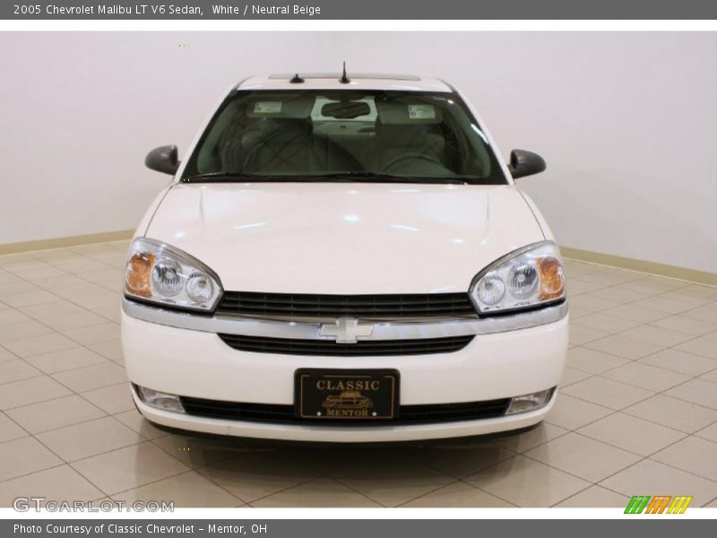 White / Neutral Beige 2005 Chevrolet Malibu LT V6 Sedan