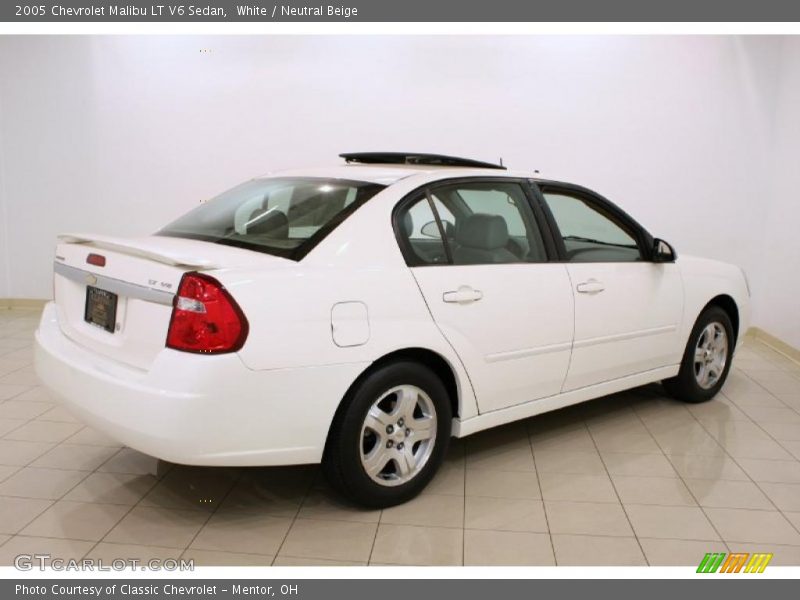 White / Neutral Beige 2005 Chevrolet Malibu LT V6 Sedan
