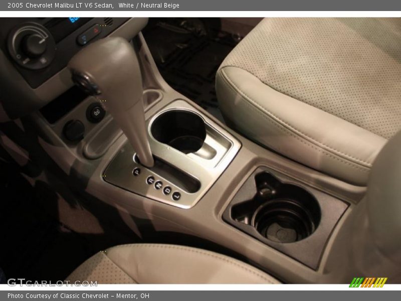 White / Neutral Beige 2005 Chevrolet Malibu LT V6 Sedan