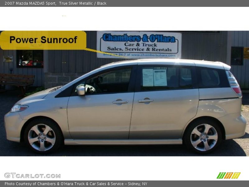 True Silver Metallic / Black 2007 Mazda MAZDA5 Sport