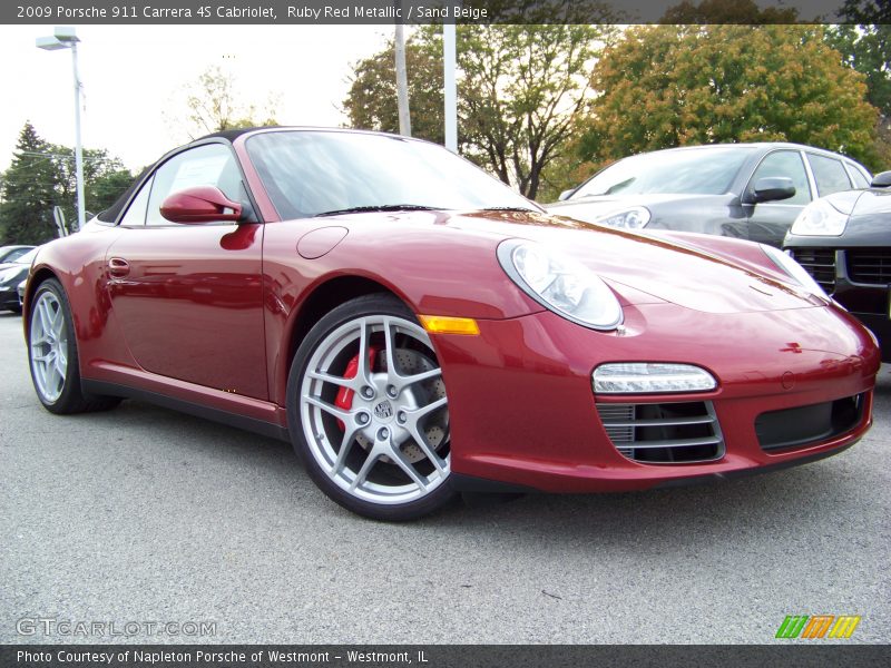 Ruby Red Metallic / Sand Beige 2009 Porsche 911 Carrera 4S Cabriolet