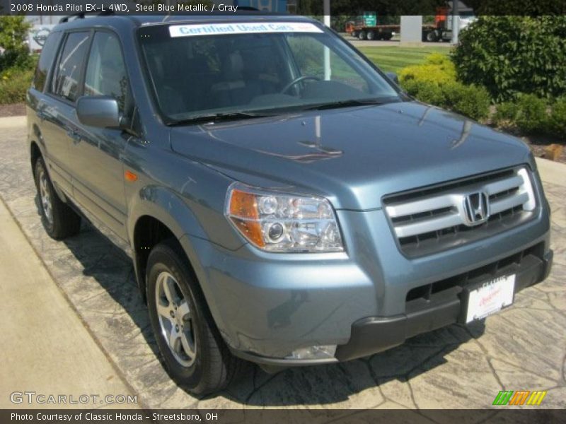 Steel Blue Metallic / Gray 2008 Honda Pilot EX-L 4WD