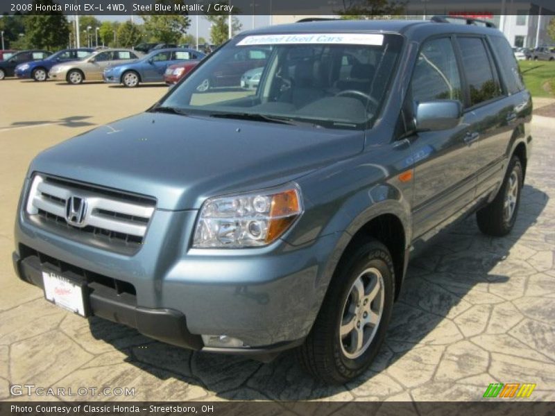 Steel Blue Metallic / Gray 2008 Honda Pilot EX-L 4WD