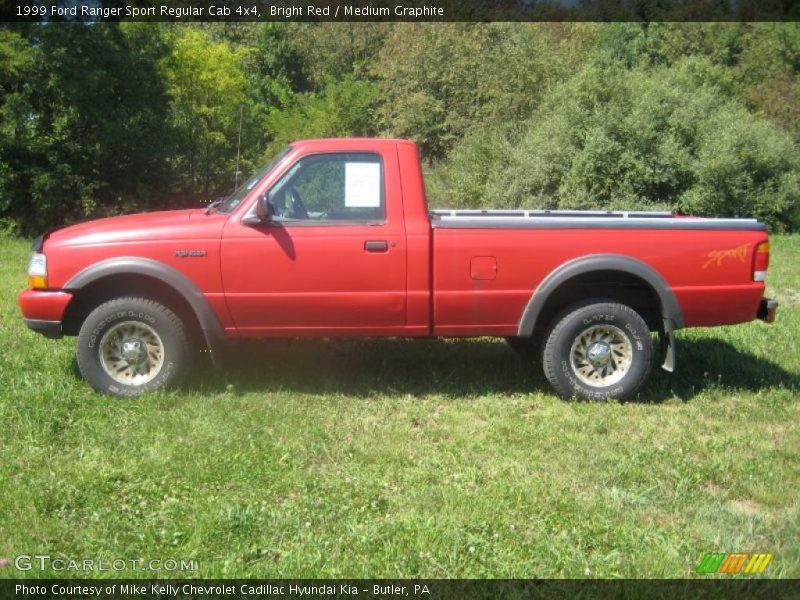 Bright Red / Medium Graphite 1999 Ford Ranger Sport Regular Cab 4x4