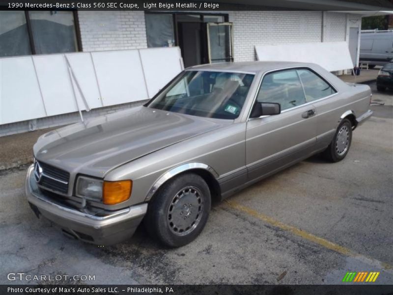Light Beige Metallic / Beige 1990 Mercedes-Benz S Class 560 SEC Coupe