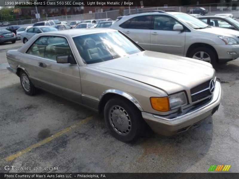 Light Beige Metallic / Beige 1990 Mercedes-Benz S Class 560 SEC Coupe