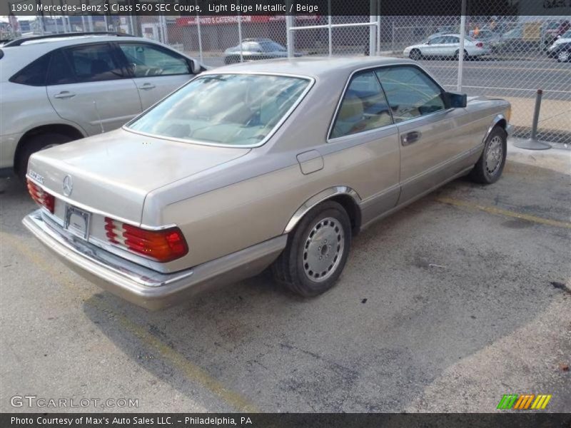 Light Beige Metallic / Beige 1990 Mercedes-Benz S Class 560 SEC Coupe