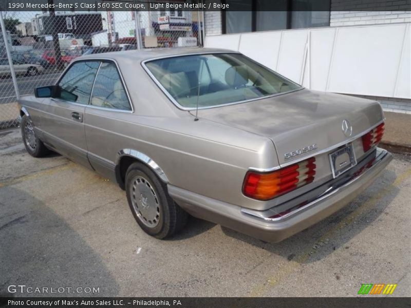 Light Beige Metallic / Beige 1990 Mercedes-Benz S Class 560 SEC Coupe