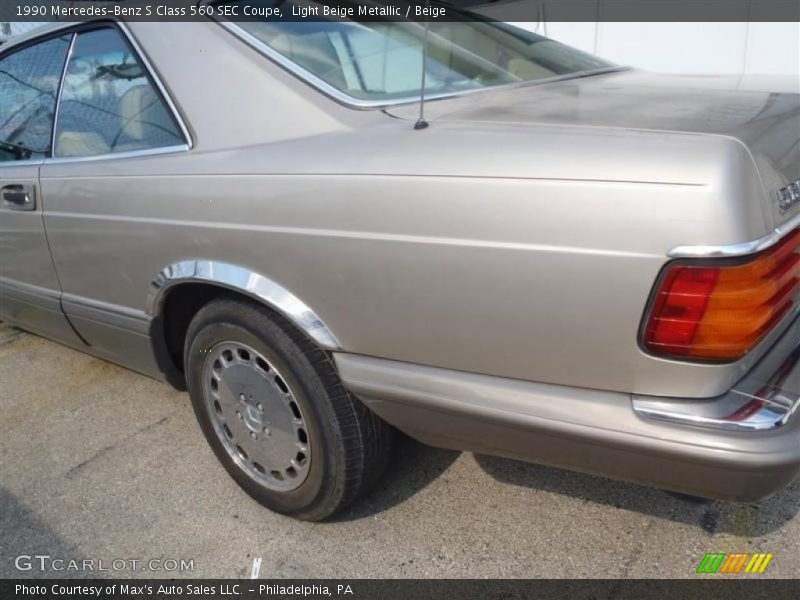 Light Beige Metallic / Beige 1990 Mercedes-Benz S Class 560 SEC Coupe