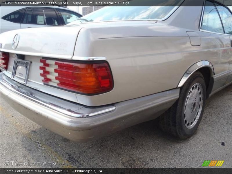 Light Beige Metallic / Beige 1990 Mercedes-Benz S Class 560 SEC Coupe