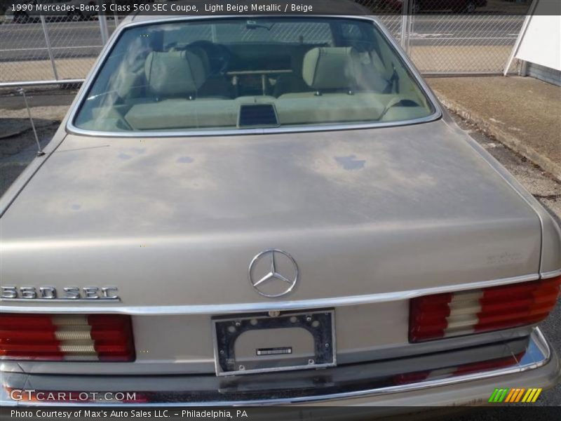 Light Beige Metallic / Beige 1990 Mercedes-Benz S Class 560 SEC Coupe