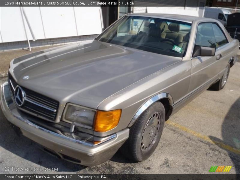 Light Beige Metallic / Beige 1990 Mercedes-Benz S Class 560 SEC Coupe