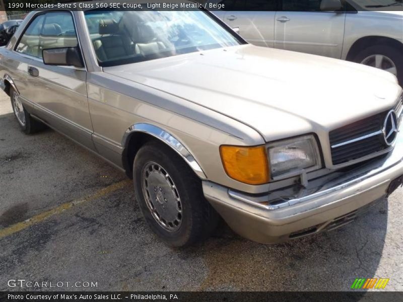 Light Beige Metallic / Beige 1990 Mercedes-Benz S Class 560 SEC Coupe