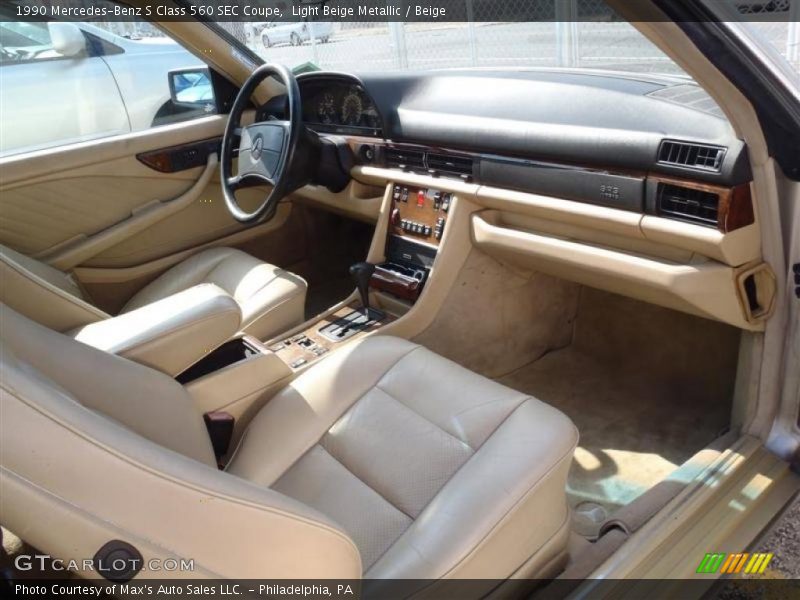 Light Beige Metallic / Beige 1990 Mercedes-Benz S Class 560 SEC Coupe