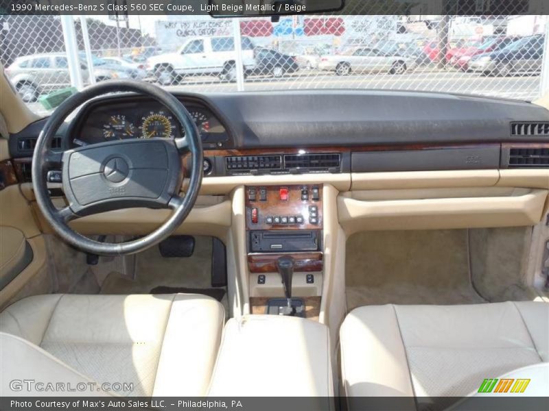 Light Beige Metallic / Beige 1990 Mercedes-Benz S Class 560 SEC Coupe