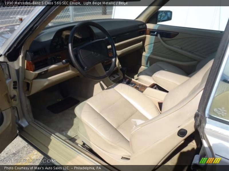 Light Beige Metallic / Beige 1990 Mercedes-Benz S Class 560 SEC Coupe